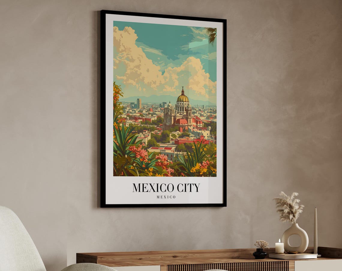 Mexico City Travel Poster, Personalized Travel Art - Image 2