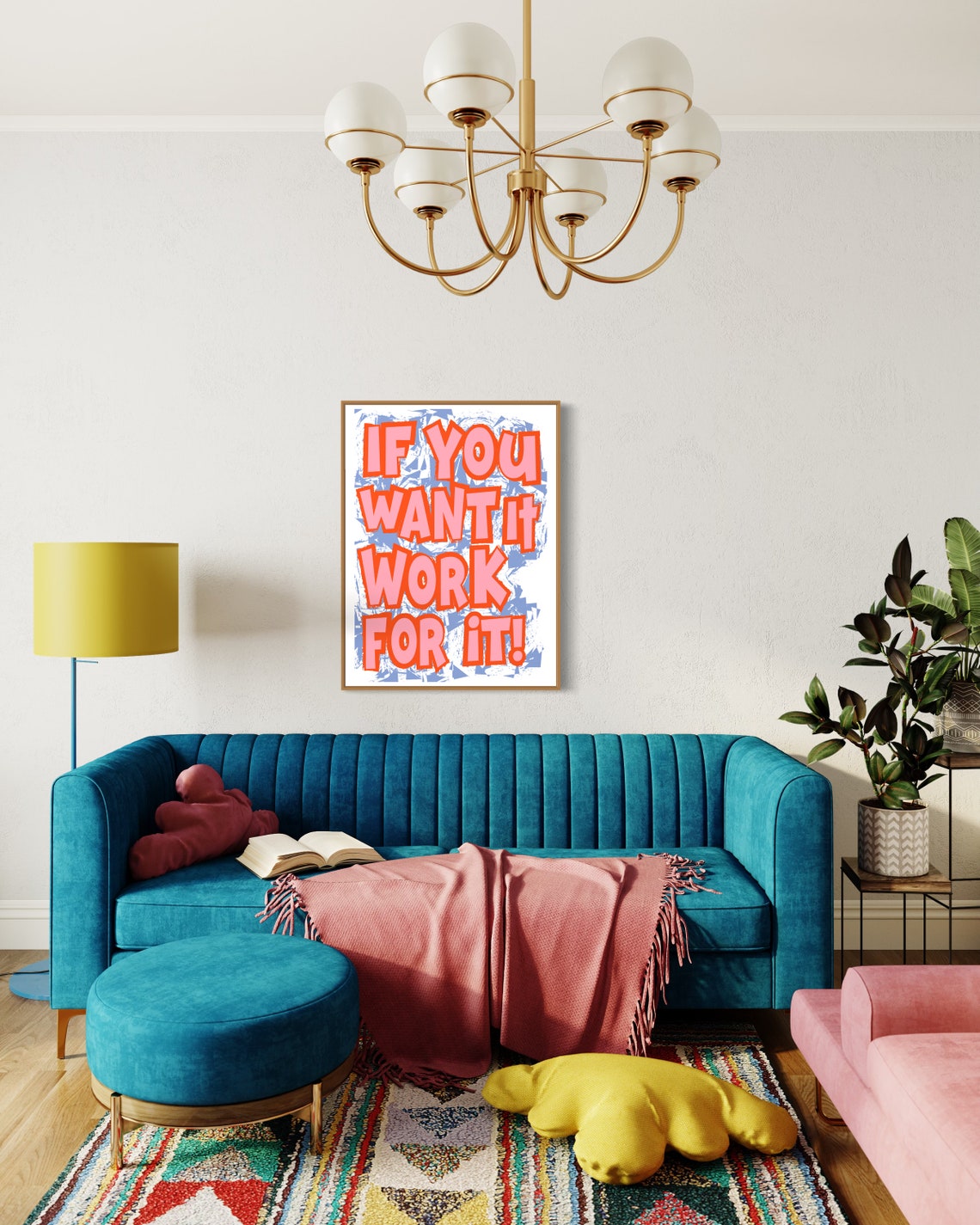 If You Want It Work for It Bold Motivational Gym Quote Art Poster - Image 2