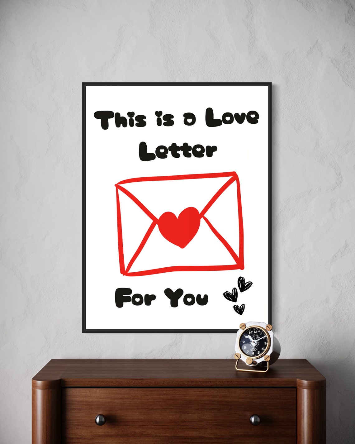 This Is a Love Letter for You Red Heart Envelope Romance Poster