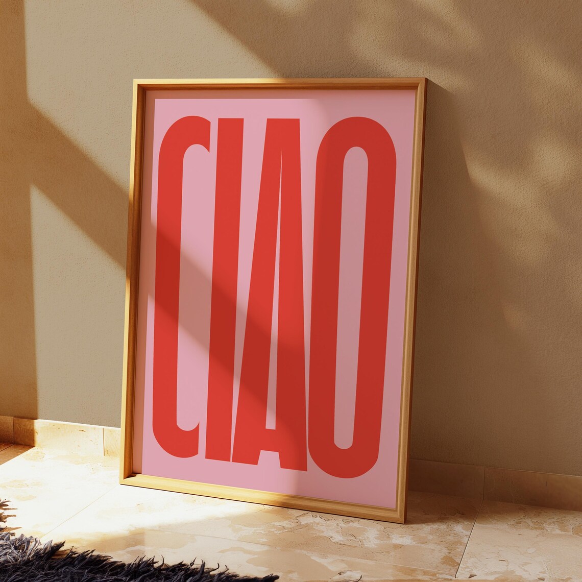 Ciao Typography Poster, Modern Italy Kitchen Decor