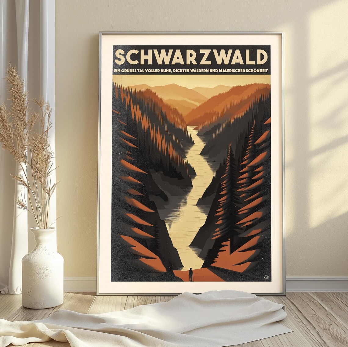 Vintage Schwarzwald Black Forest Hiking Travel Poster