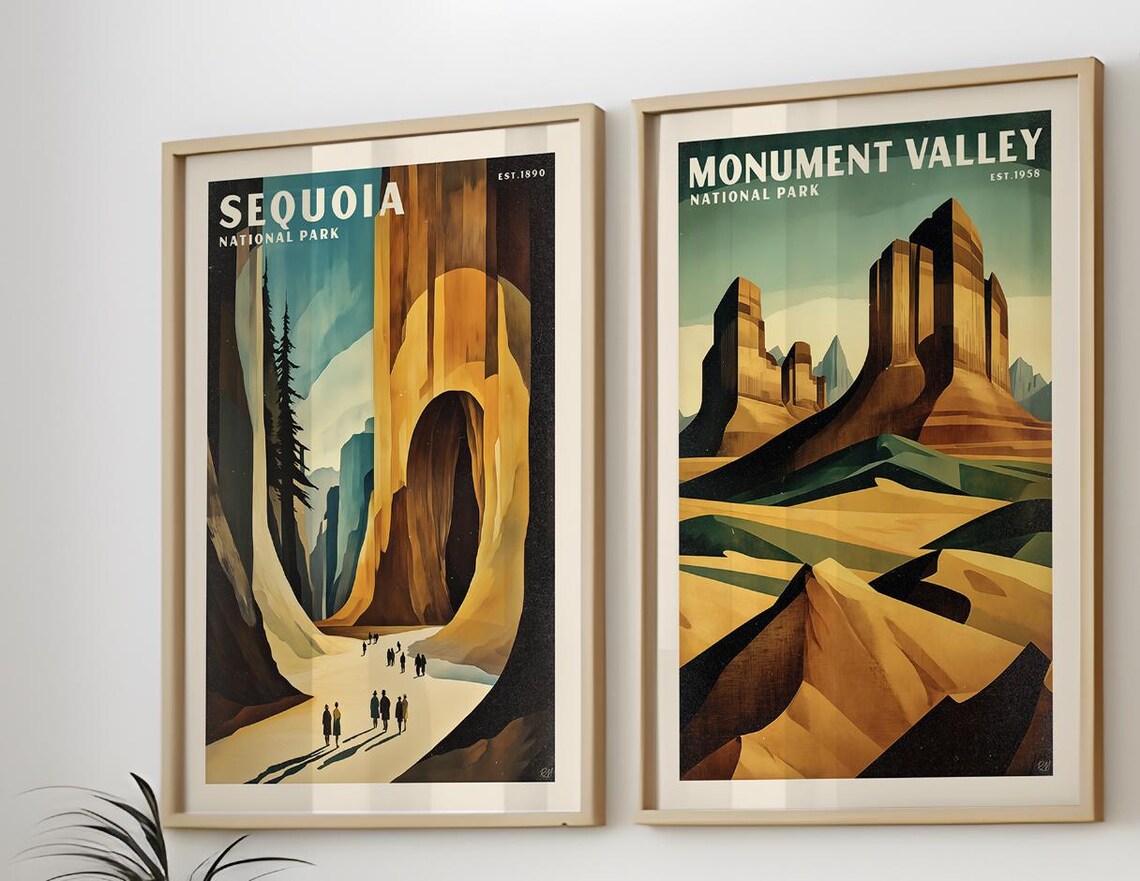 Monument Valley National Park Vintage Poster Cubist - Image 3