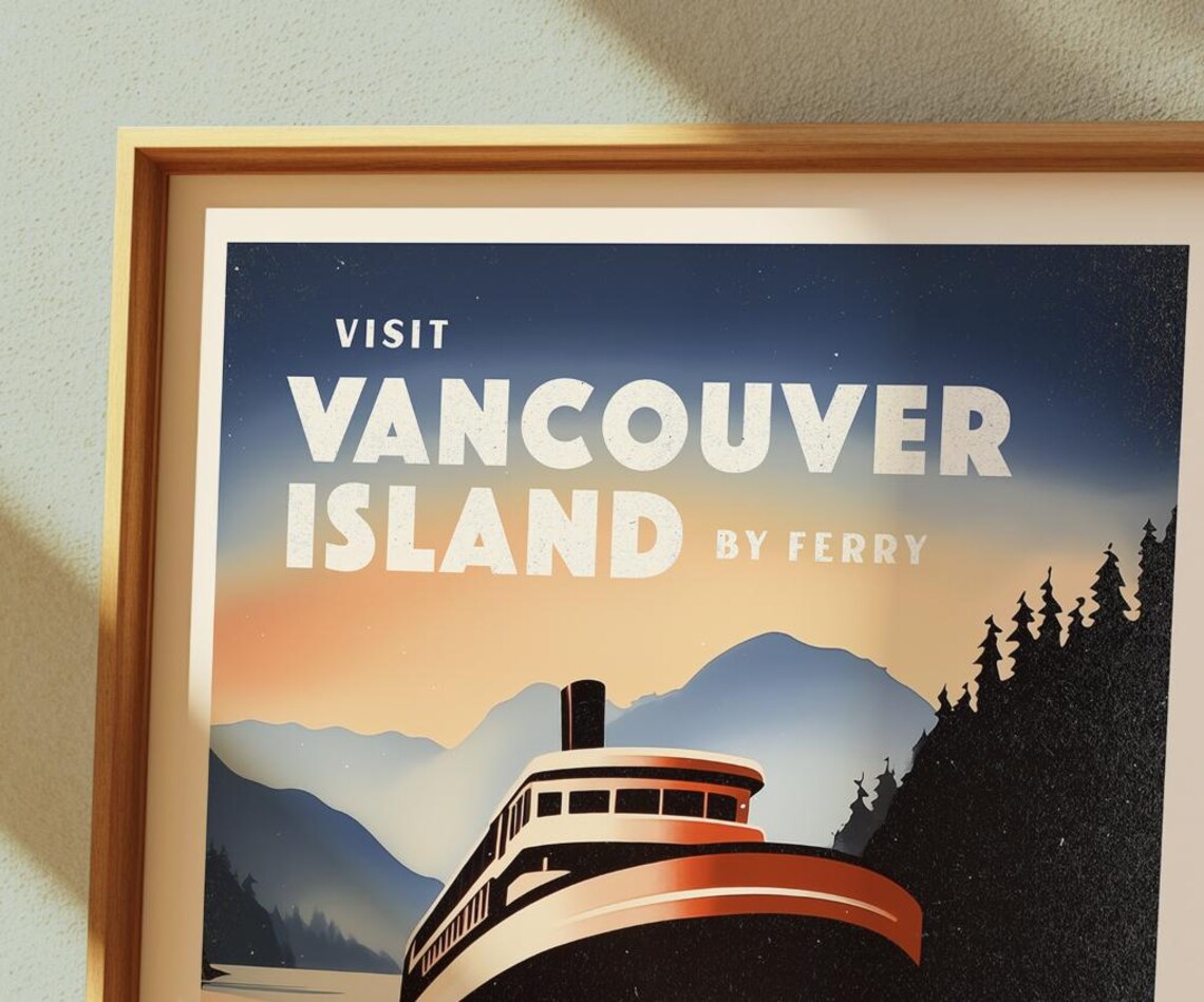 Vintage Vancouver Island Poster British Columbia Ferry Poster - Image 4