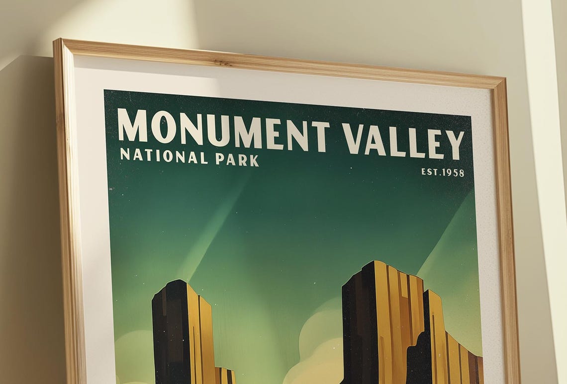 Monument Valley National Park Desert Road Buttes Cubist Poster - Image 6