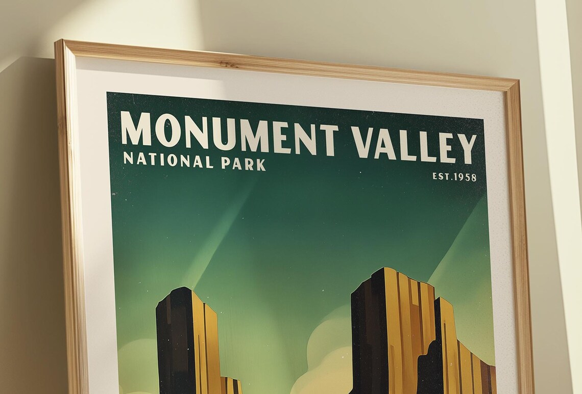 Monument Valley National Park Vintage Poster Cubist Art Print - Image 6