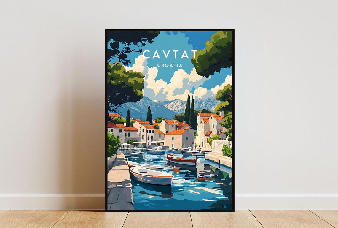 Cavtat Travel Print Croatia Cavtat Poster Croatia Poster Travel Wall Art Croatia Print Croatia Wall Art Cavtat Print Croatian Print