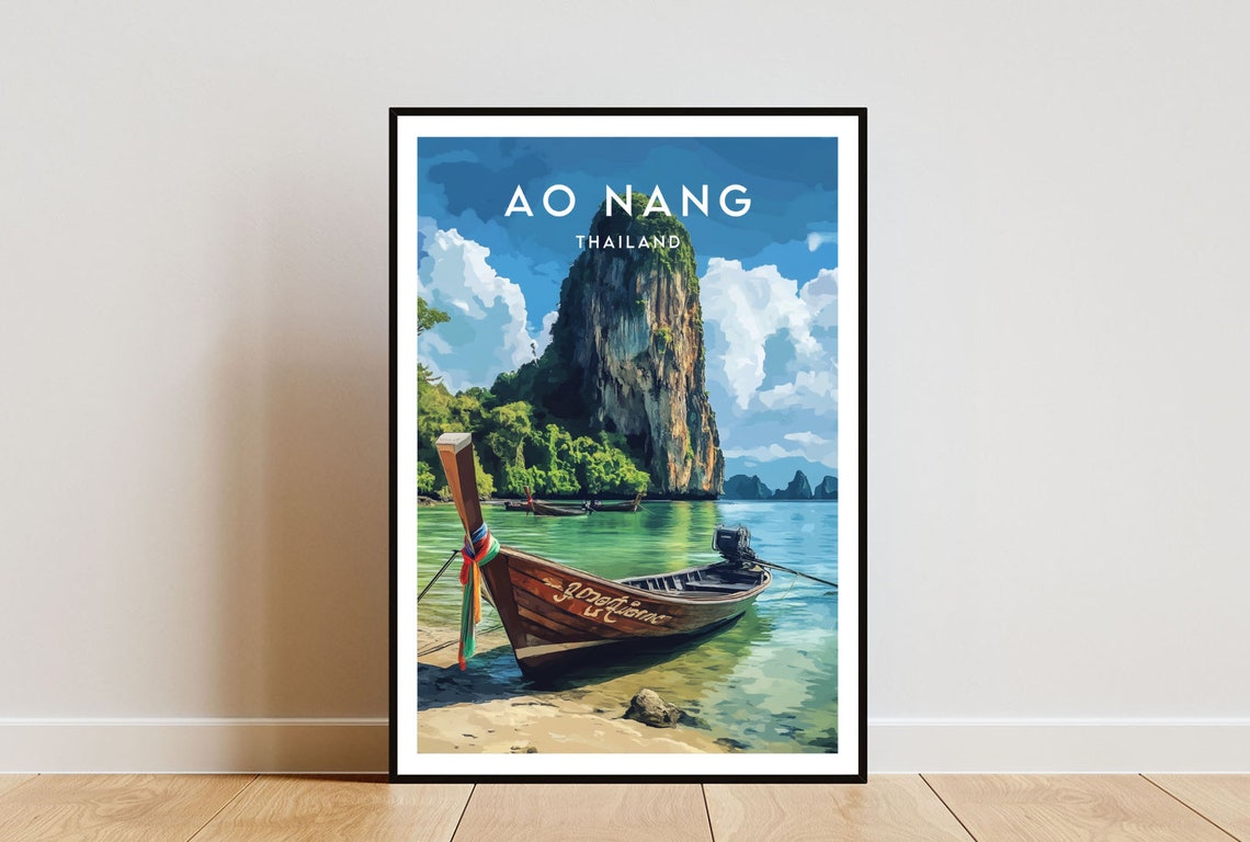 Ao Nang Travel Print Thailand Ao Nang Poster Thailand Poster Travel Wall Art Thailand Print Thai Poster Krabi Poster Krabi Ao Nang