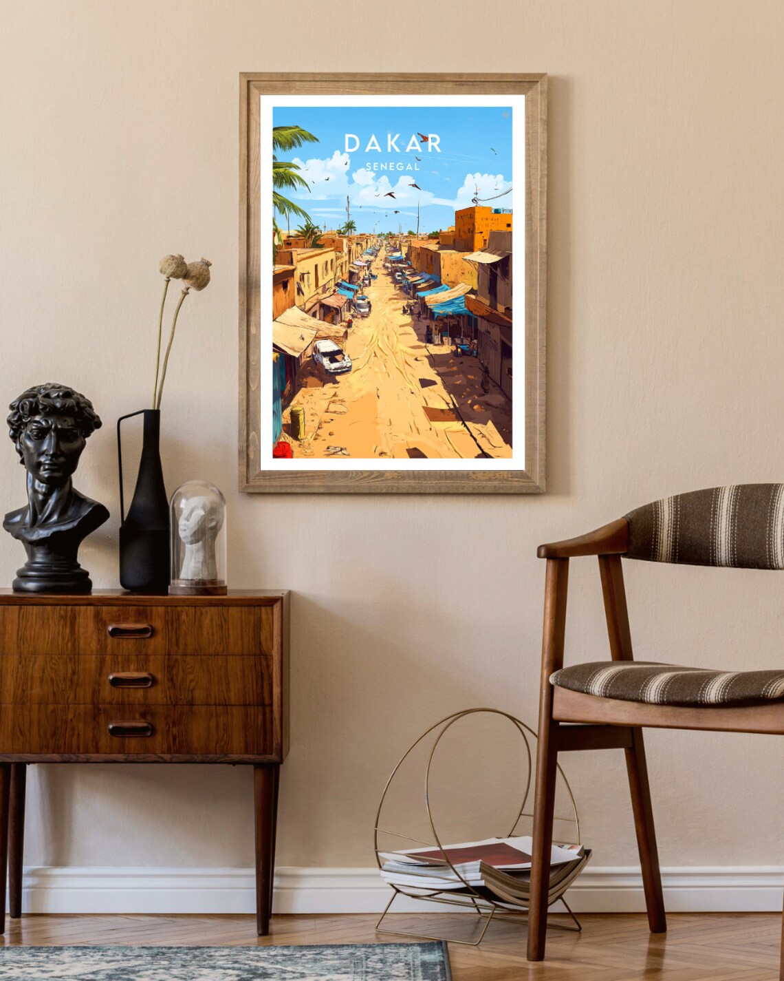 Dakar Market Street Bustling City Scene Senegal Travel Poster - Image 2