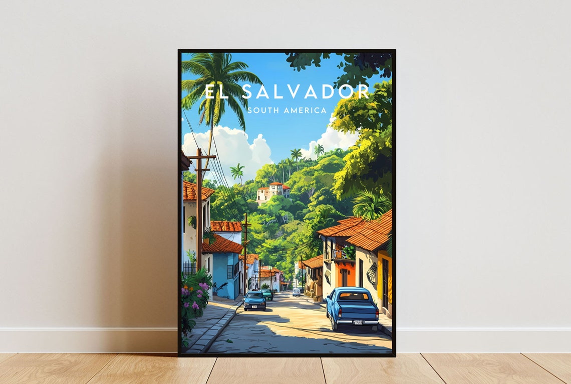El Salvador Travel Print Central America El Salvador Poster Central America Poster Travel Wall Art El Salvador Print Central America