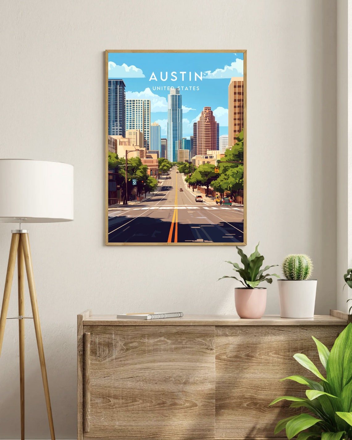 Austin Travel Print United States Austin Poster America Poster Travel Wall Art America Print America Austin Usa Texas Travel - Image 3