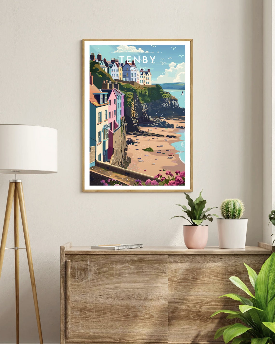 Tenby Travel Print Wales Tenby Poster Wales Poster Travel Wall Art Wales Print Poster Wales Europe Tenby Welsh Poster Print Uk - Image 3