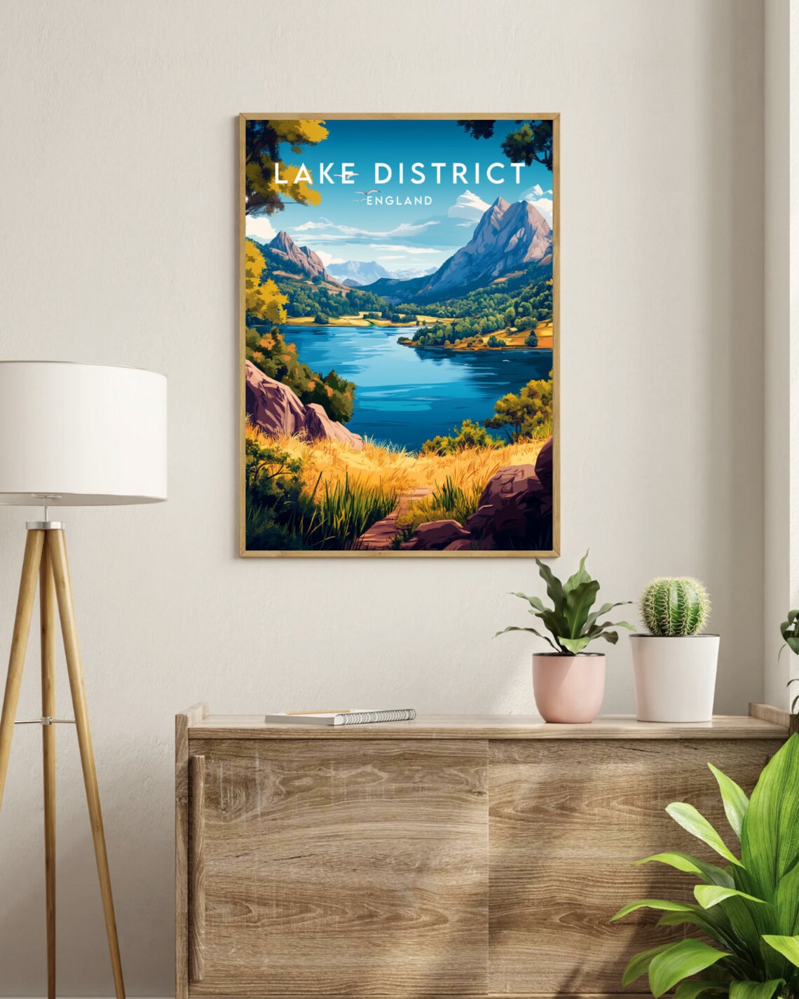 Lake District Mirror Lake Fells Golden Valley England Travel Poster - Image 3