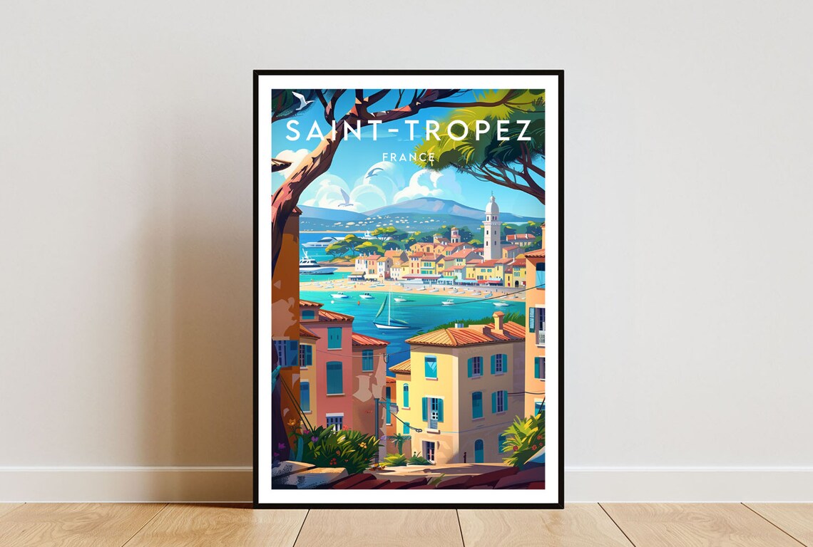 Saint Tropez Travel Poster, France Place Print