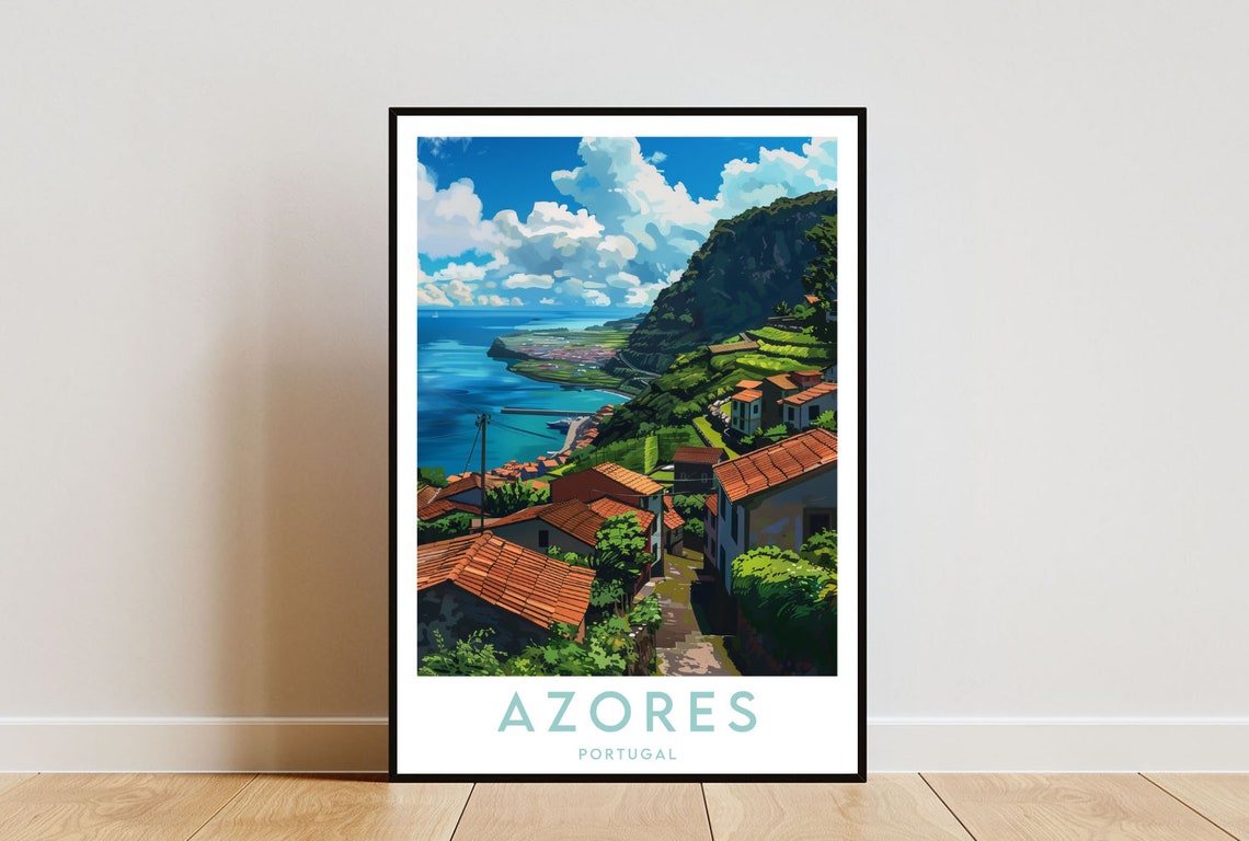 Azores Travel Print Portugal Azores Poster Portugal Poster Travel Wall Art Portugal Print Poster Portugal Europe Azores Portuguese