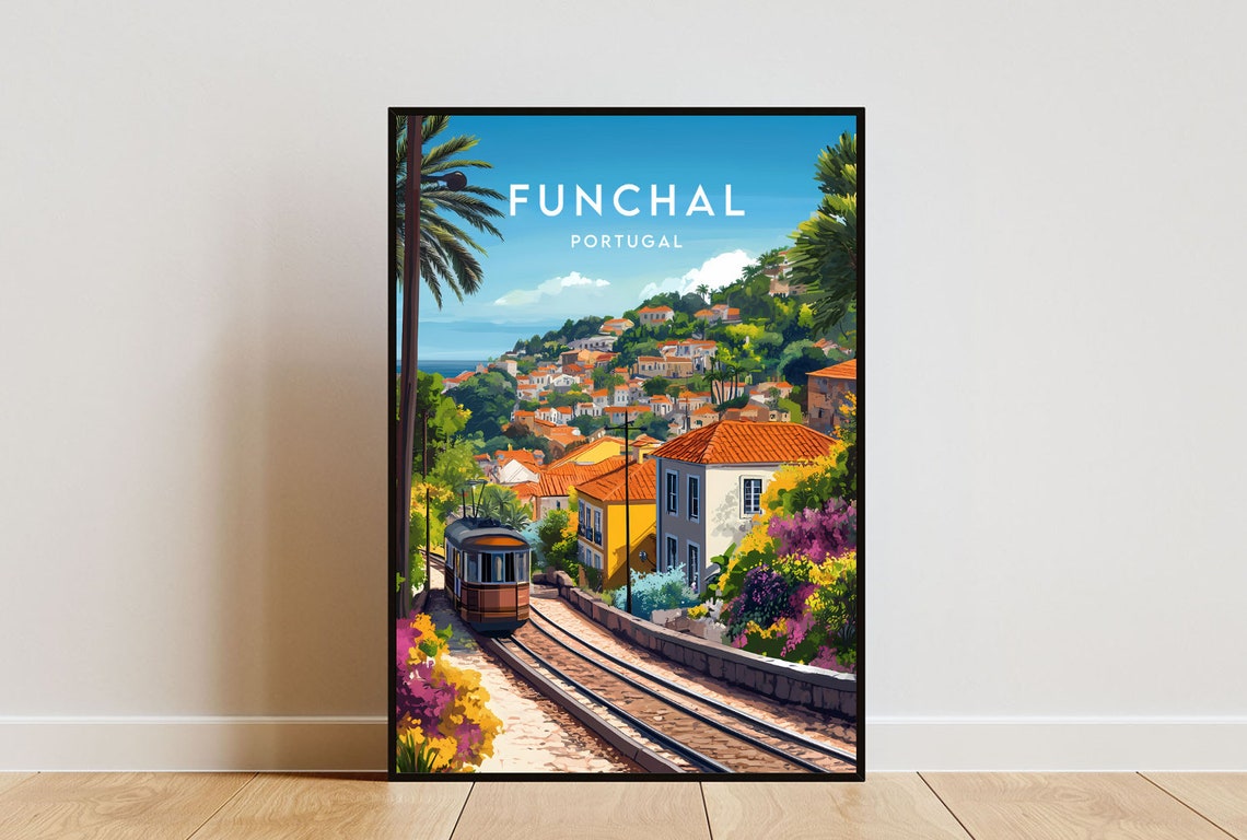 Funchal Travel Print Portugal Funchal Poster Portugal Poster Travel Wall Art Portugal Print Poster Portugal Europe Funchal Print
