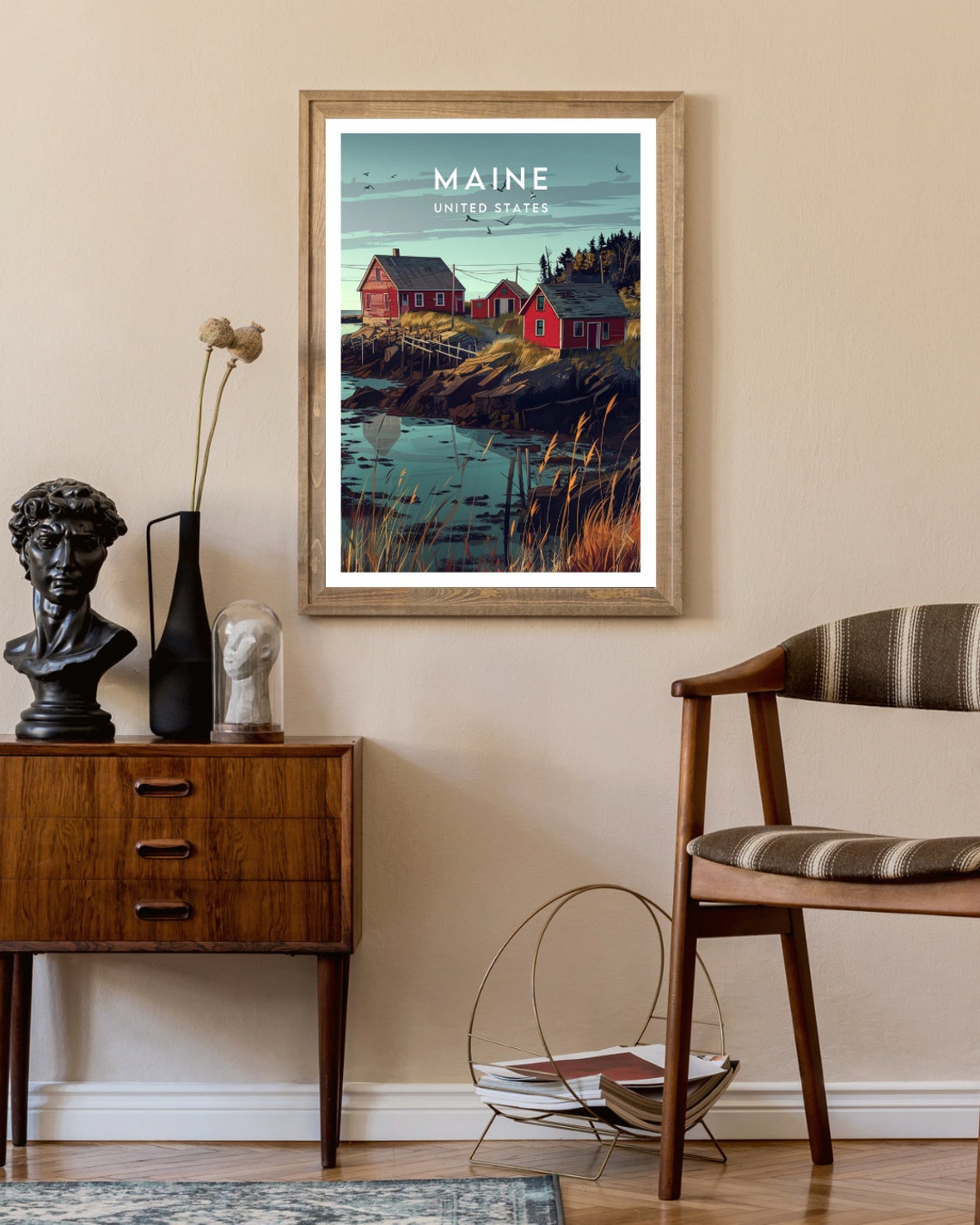 Maine Travel Print United States Maine Poster America Poster Travel Wall Art America Print Maine Usa United States Of America Print - Image 2