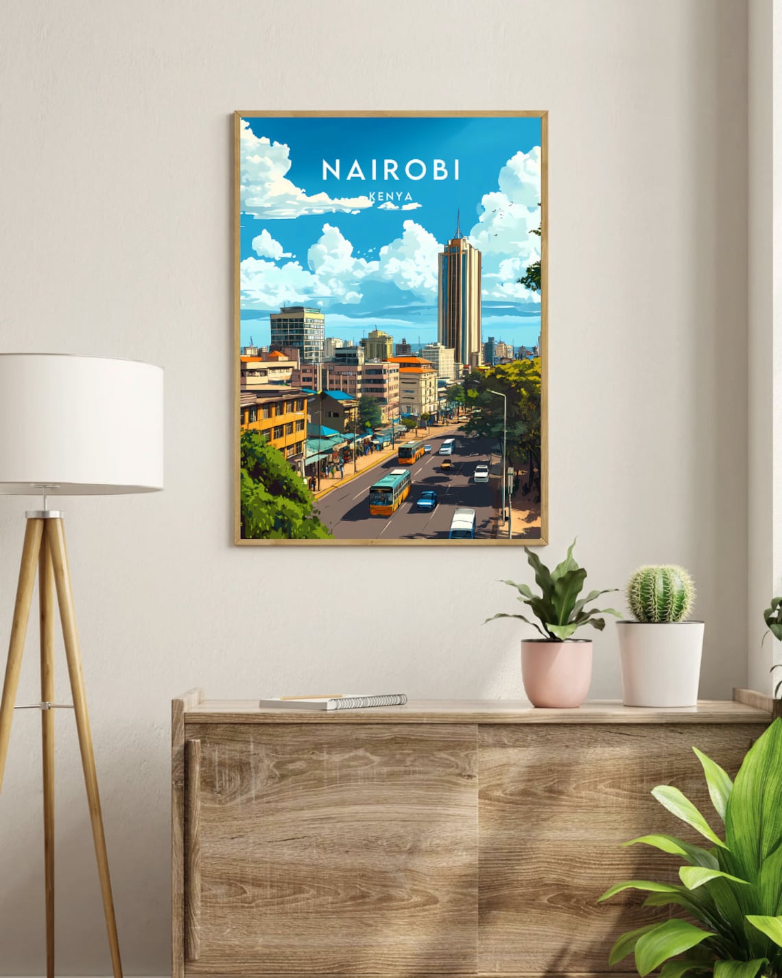 Nairobi Kenya Busy Downtown City Street Skyline Travel Poster - Image 3