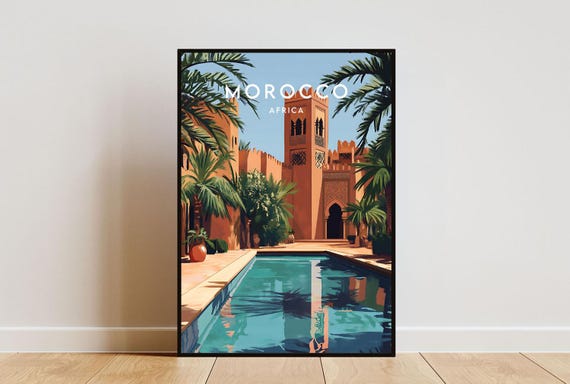 Morocco Travel Print Africa Morocco Poster Africa Poster Travel Wall Art Africa Print Morocco Wall Art Morocco Print Marrakesh Art