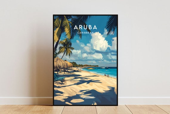 Aruba Travel Print Caribbean Aruba Poster Caribbean Poster Travel Wall Art Aruba Print Aruba Caribbean Travel Mural Poster