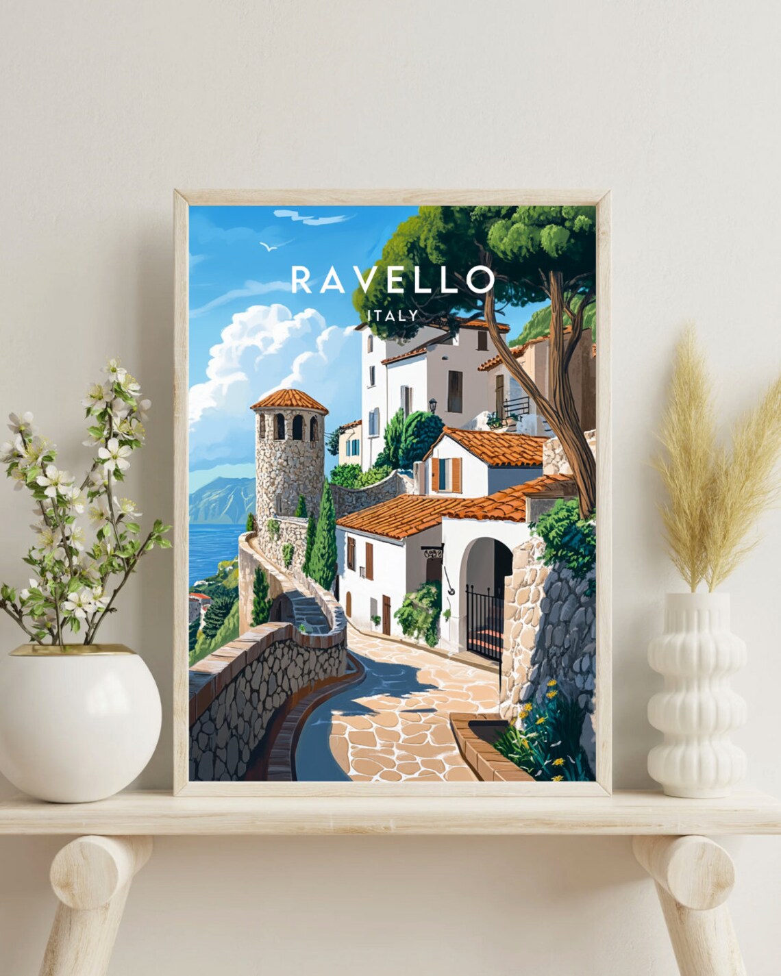 Ravello Italy Amalfi Coast Village Street Sunny Travel Poster - Image 4