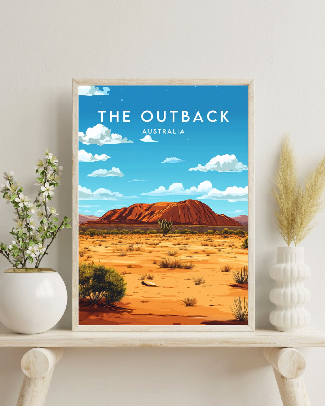 Australian Outback Uluru Red Rock Desert Landscape Travel Poster - Image 4