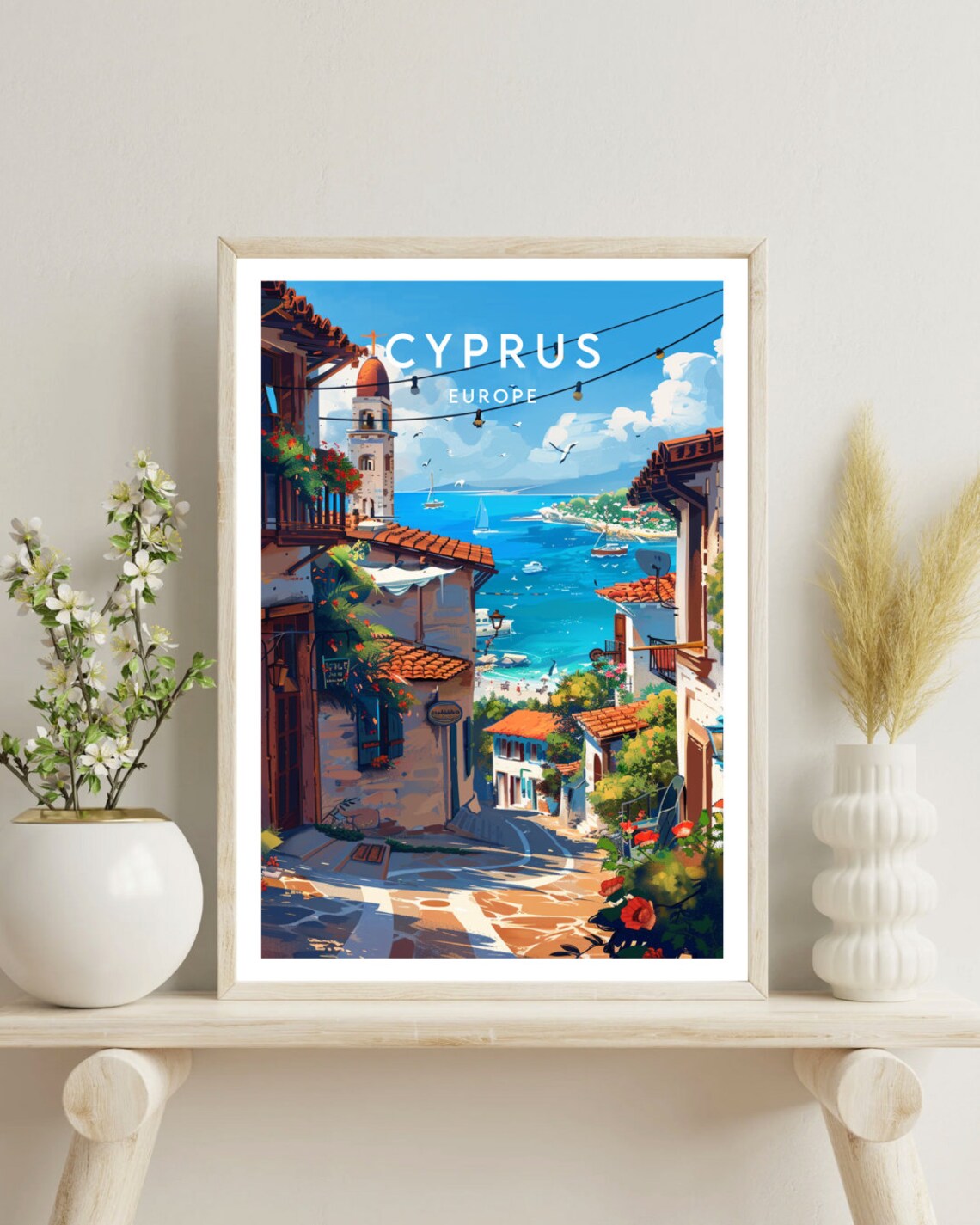 Cyprus Travel Poster, Paphos Europe Wall Art - Image 4