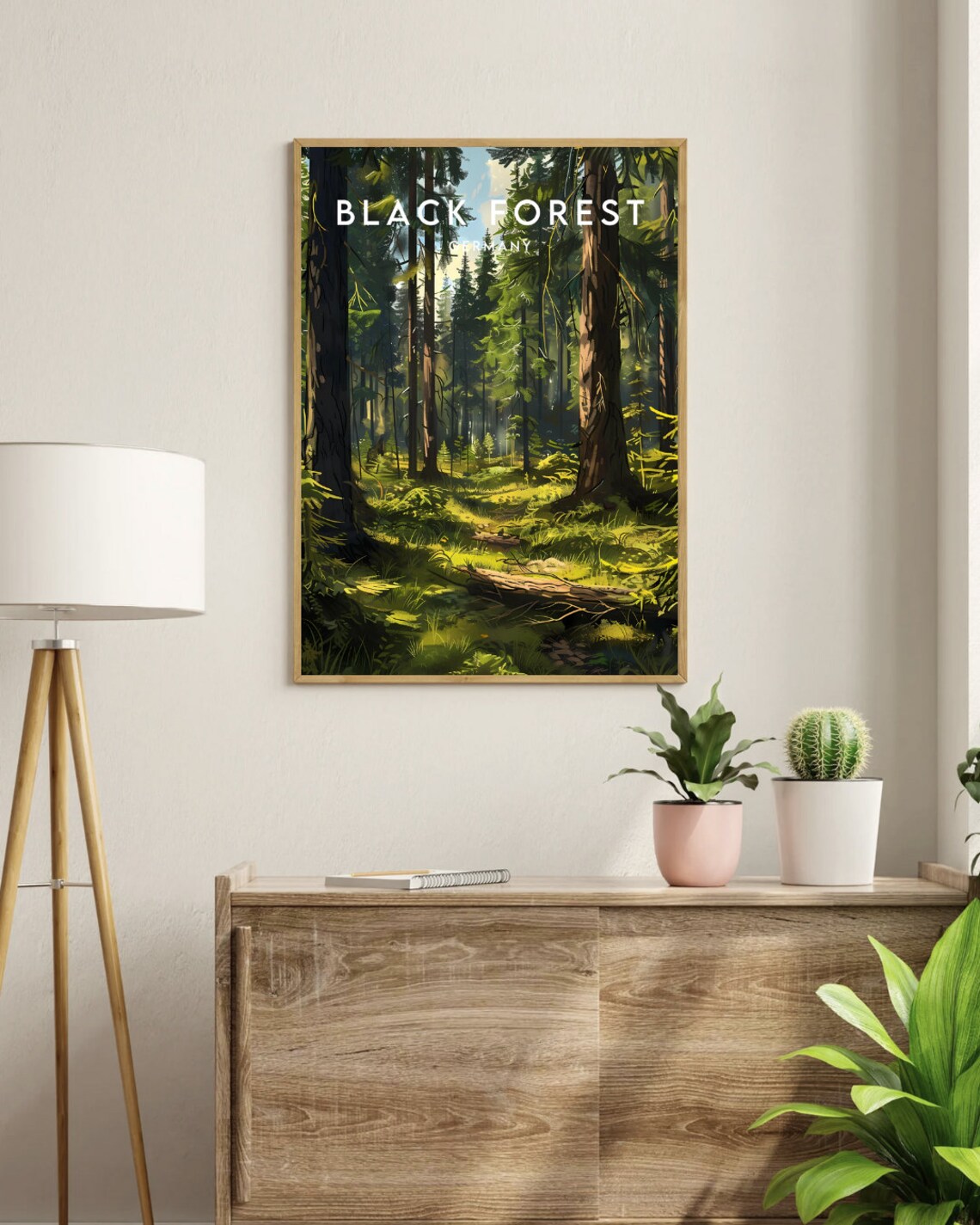 Black Forest Germany Pine Woods Mossy Trail Forest Calm Travel Poster - Image 3