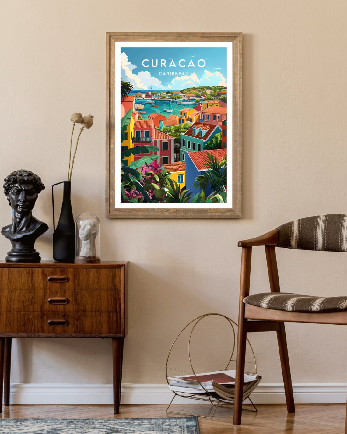 Curacao Travel Poster, Caribbean Place Print - Image 2