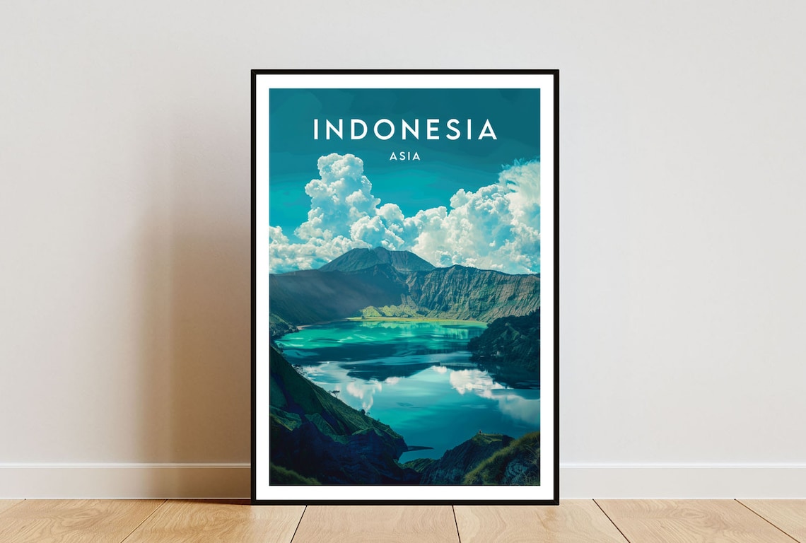 Indonesia Travel Print Indonesia Poster Travel Wall Art Indonesia Print Travel Poster Backpacking Poster Se Asia Wall Decor Bali Art