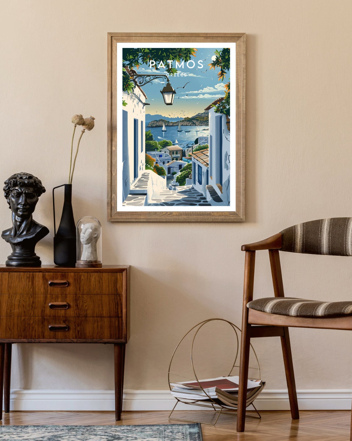 Patmos Travel Print Greece Patmos Poster Greece Poster Travel Wall Art Greece Print Poster Greece Europe Patmos Greek Poster - Image 2