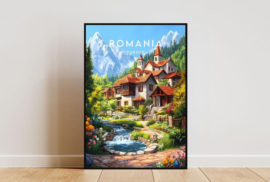 Romania Travel Print Europe Europe Poster Romania Poster Travel Wall Art Romania Print Romania Europe Bucharest Wall Art Bucharest