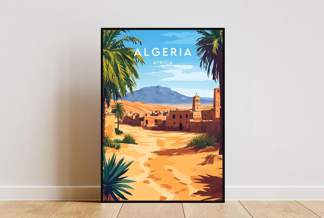 Algeria Travel Print Africa Algeria Poster Africa Poster Travel Wall Art Africa Print Algeria Wall Art Algeria Print Algiers Poster