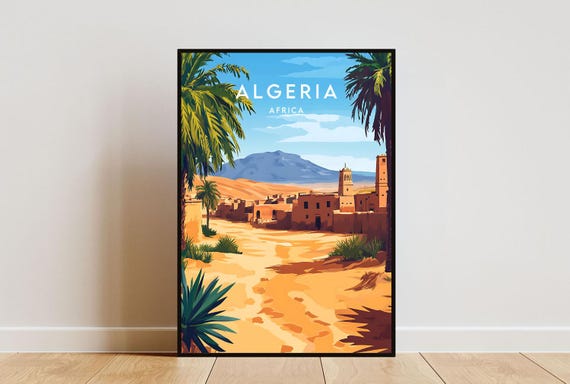 Algeria Travel Print Africa Algeria Poster Africa Poster Travel Wall Art Africa Print Algeria Wall Art Algeria Print Algiers Poster