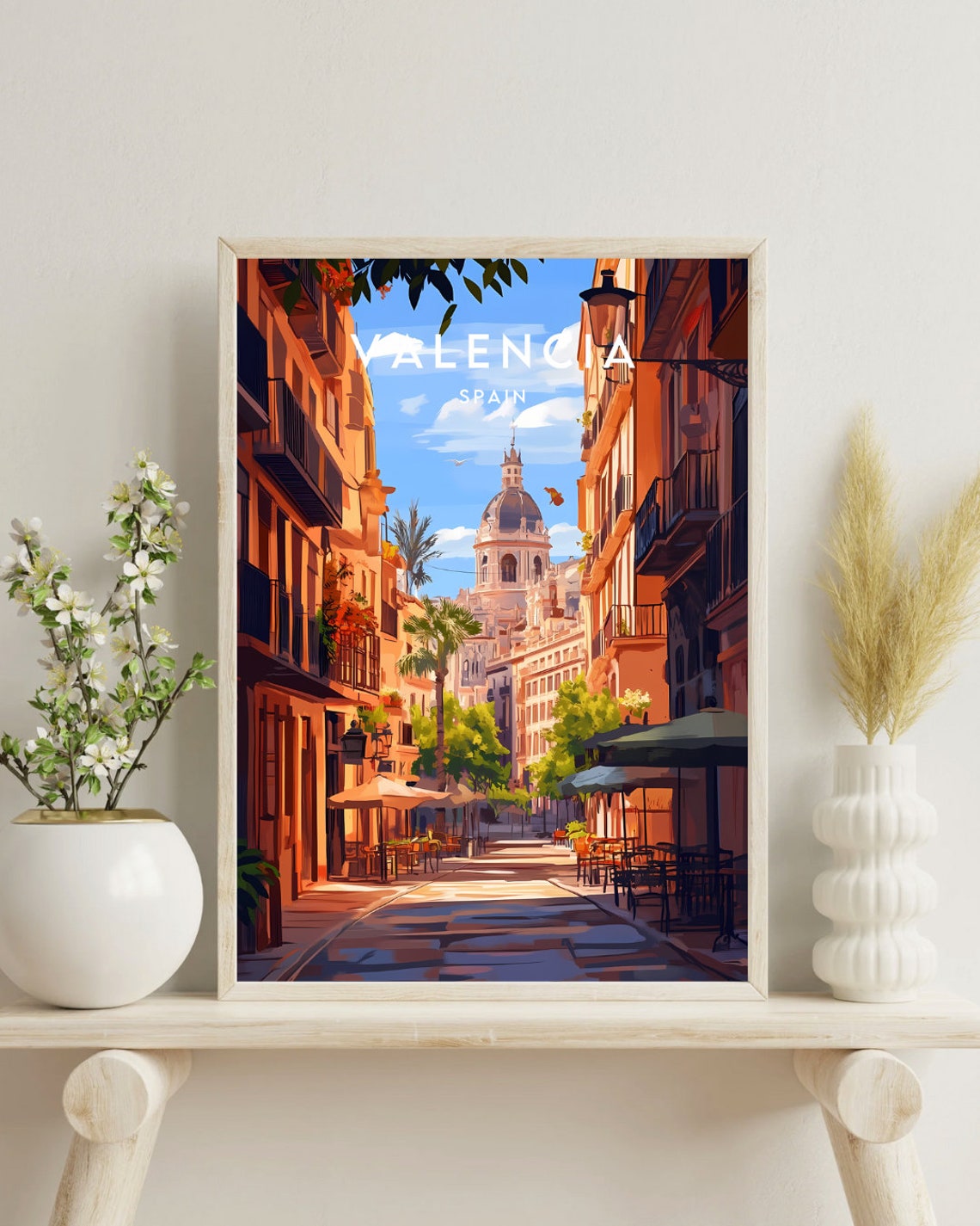 Valencia Spain Domed Cathedral Old Town Vintage Travel Poster - Image 4