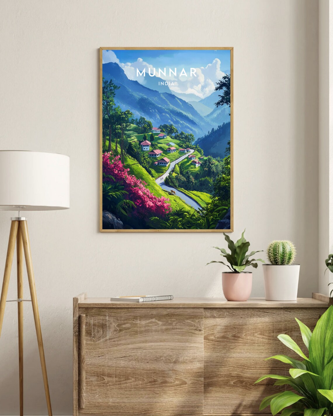 Munnar India Kerala Tea Hills Mountain Road Scenic Travel Poster - Image 3