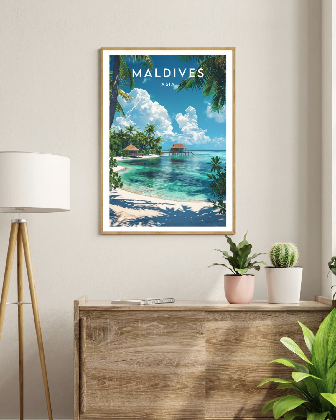 Maldives Travel Poster, Asia Islands Wall Art - Image 3