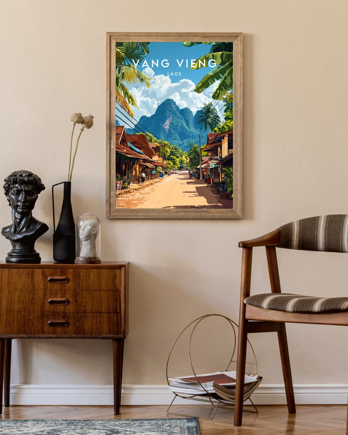 Vang Vieng Travel Print Laos Vang Vieng Poster Laos Poster Travel Wall Art Laos Print Travel Poster Vang Vieng Wall Art Se Asia Art - Image 2