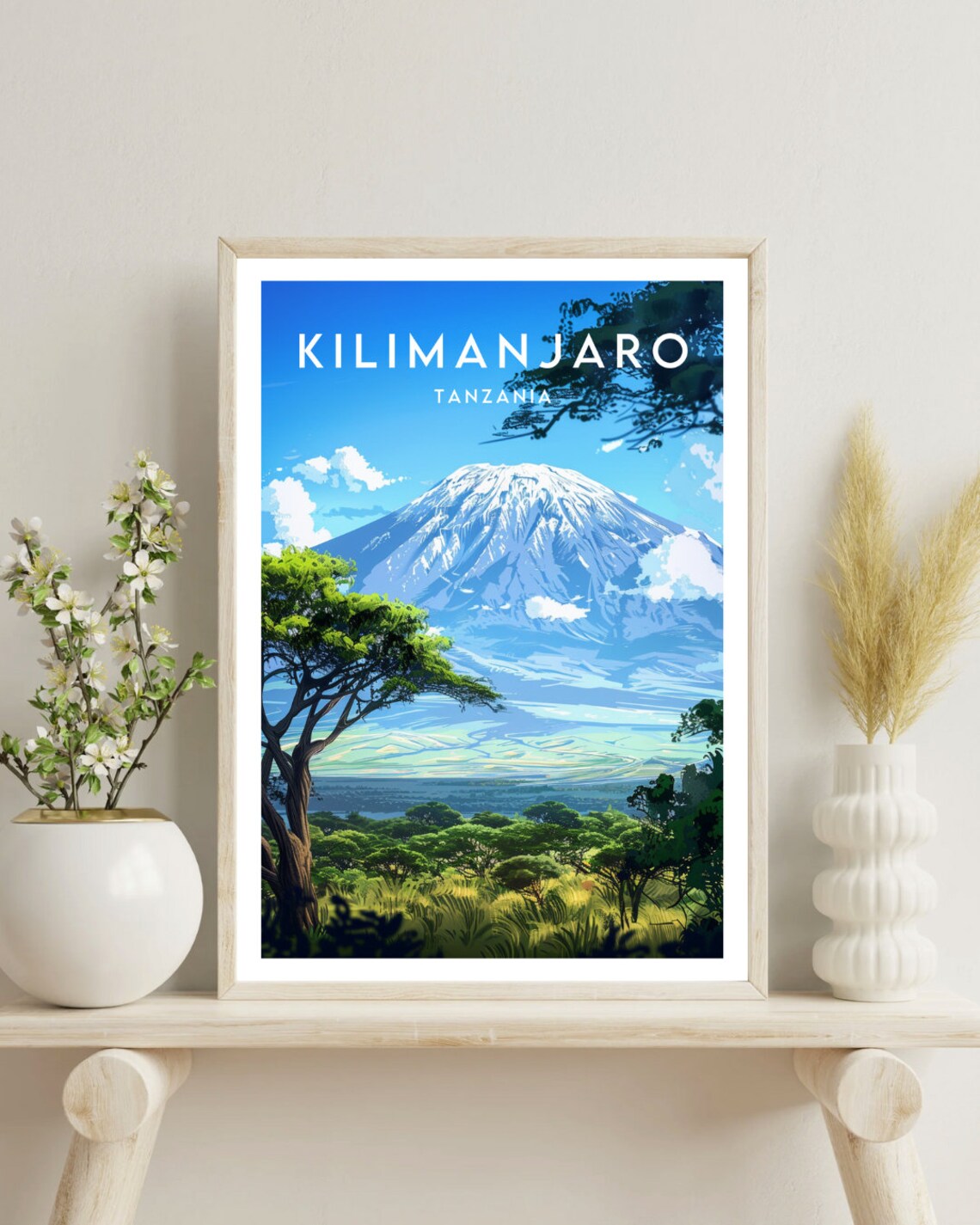 Kilimanjaro Travel Poster, Tanzania Landscape Art - Image 4
