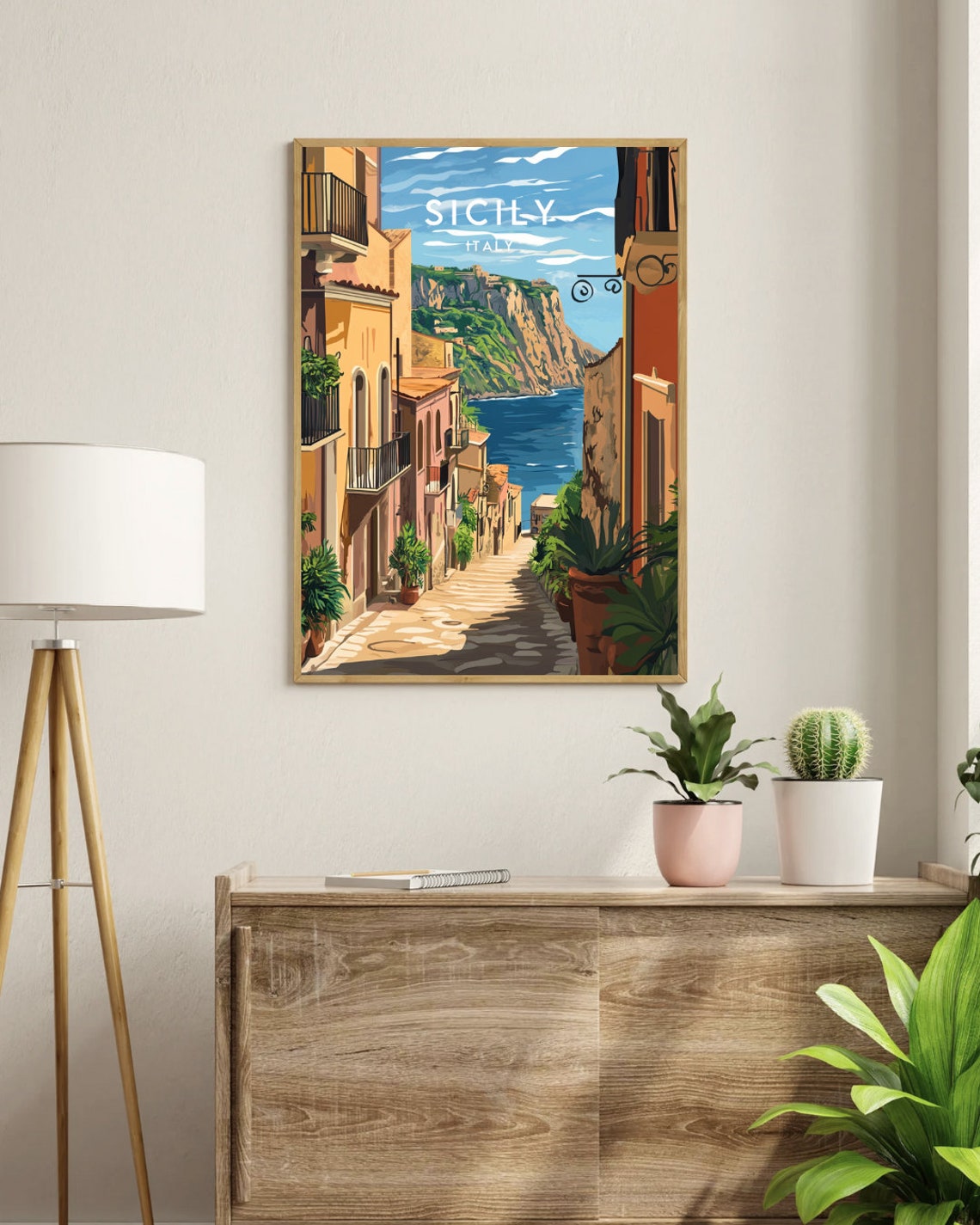 Sicily Travel Print Italy Sicily Poster Italy Poster Travel Wall Art Italy Print Poster Italy Europe Sicily Italy Wall Art - Image 3