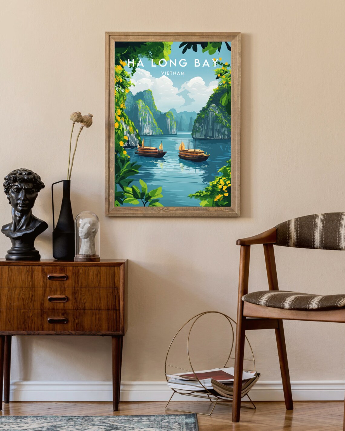 Ha Long Bay Travel Print Vietnam Ha Long Poster Vietnam Poster Travel Wall Art Vietnam Print Ha Long Wall Art Wall Decor Ha Long - Image 2
