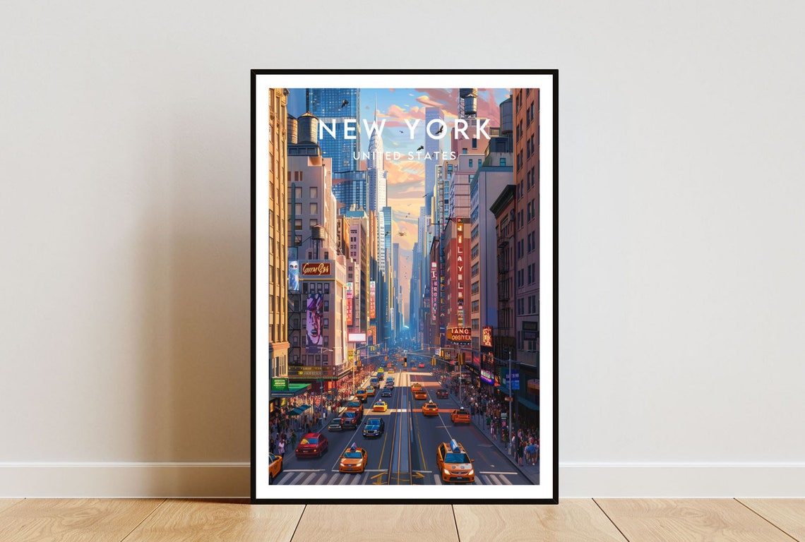 New York Travel Print United States New York Poster America Poster Travel Wall Art America Print Poster America New York Usa