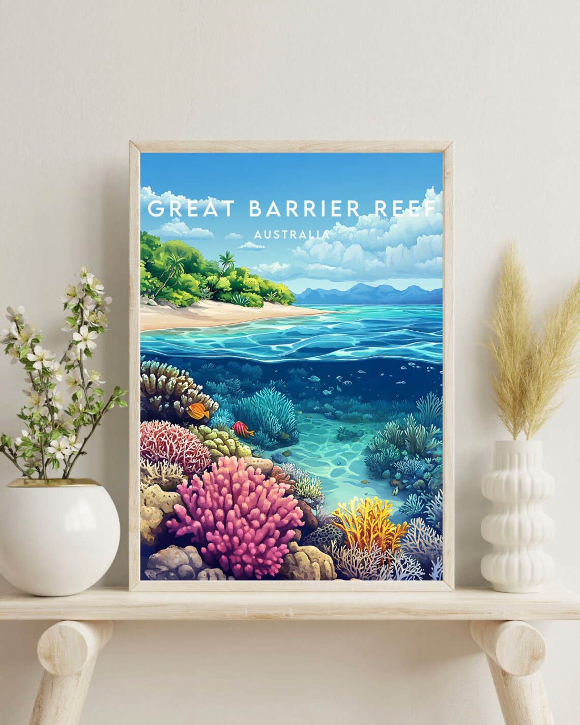 Great Barrier Reef Australia Coral Ocean Reef Dive Travel Poster - Image 4