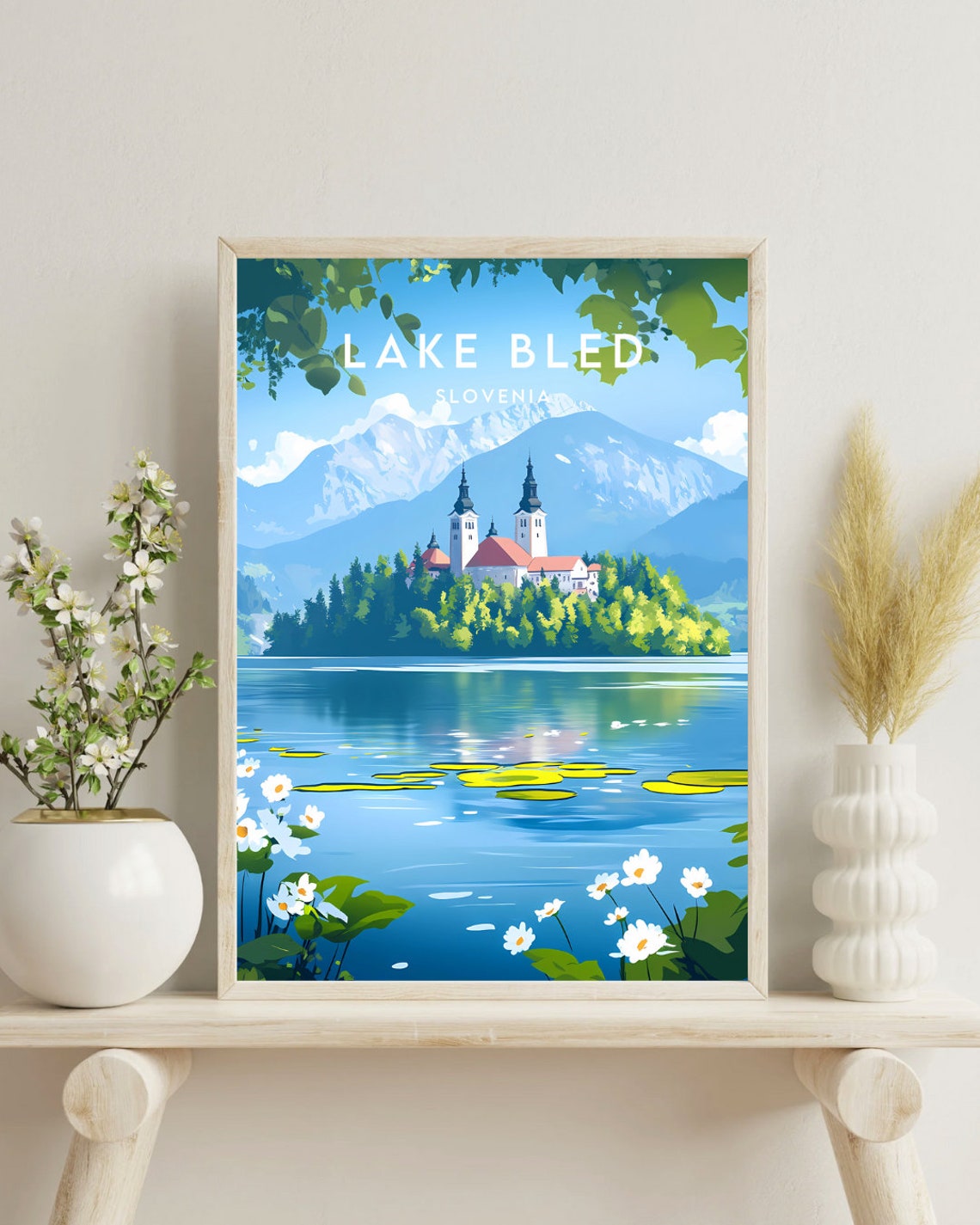 Lake Bled Travel Print Slovenia Lake Bled Poster Slovenia Poster Travel Wall Art Slovenia Print Poster Slovenia Europe Lake Bled - Image 4