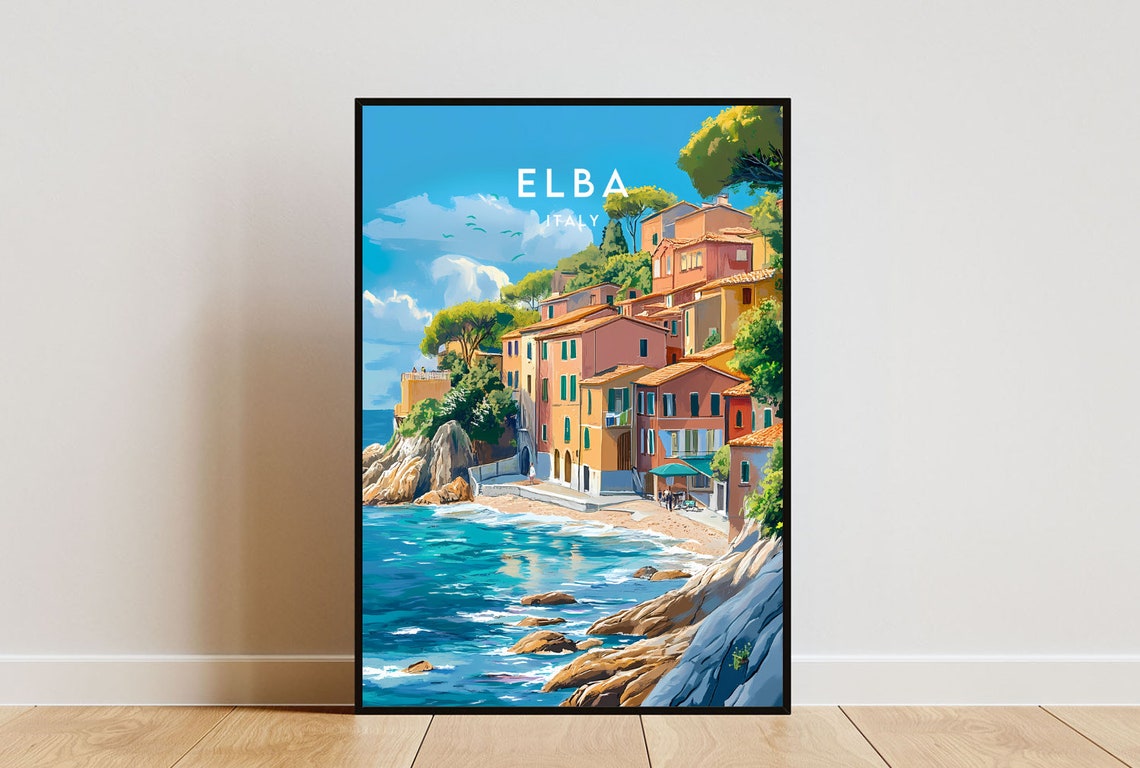 Elba Travel Print Italy Elba Poster Italy Poster Travel Wall Art Italy Print Italy Wall Art Europe Elba Print Italian Elba Art