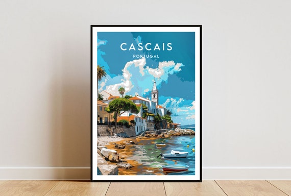 Cascais Travel Poster, Portugal Europe Wall Art