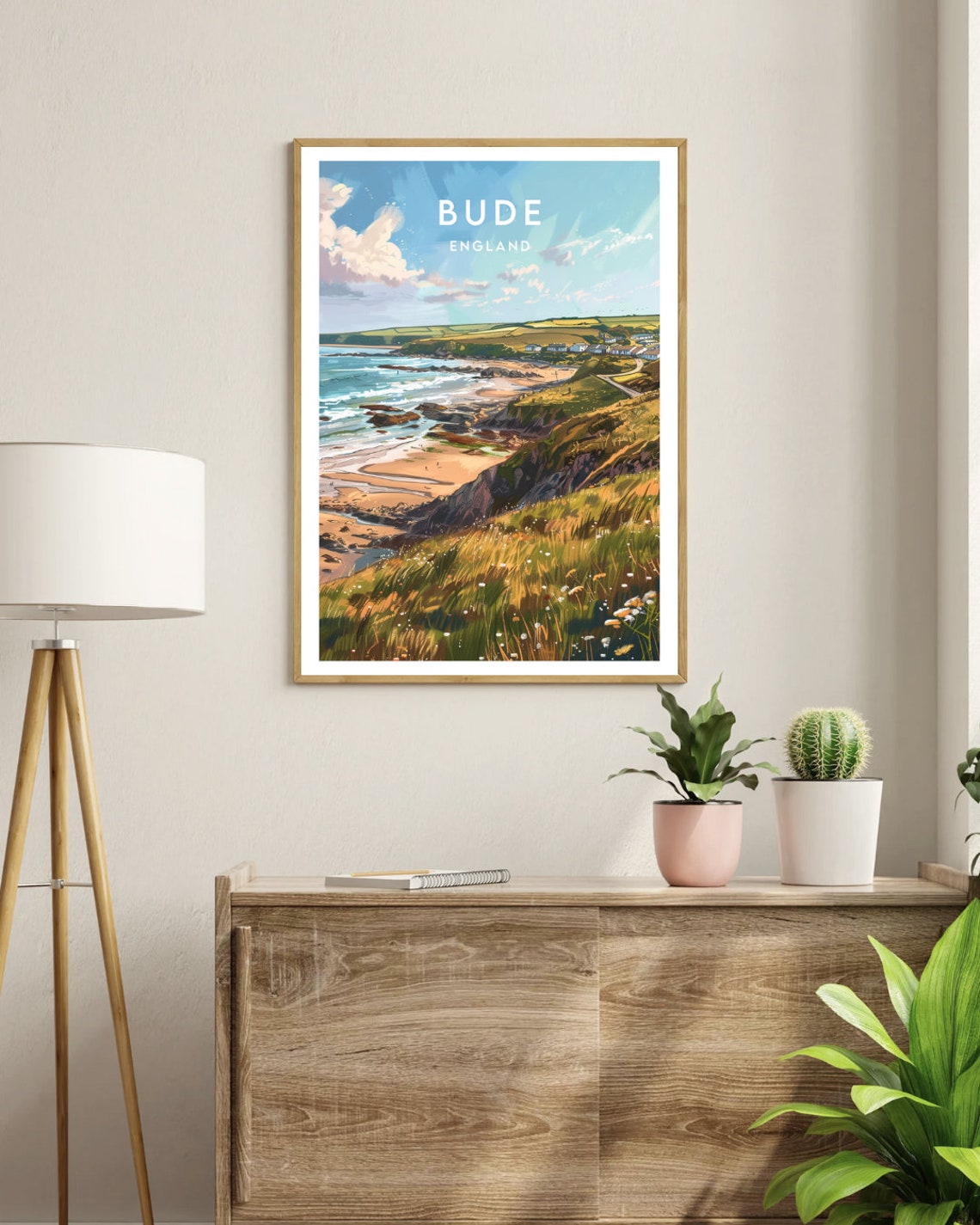 Bude England Rugged Coast Cliffs Sandy Beach Wild Seaside Poster - Image 3