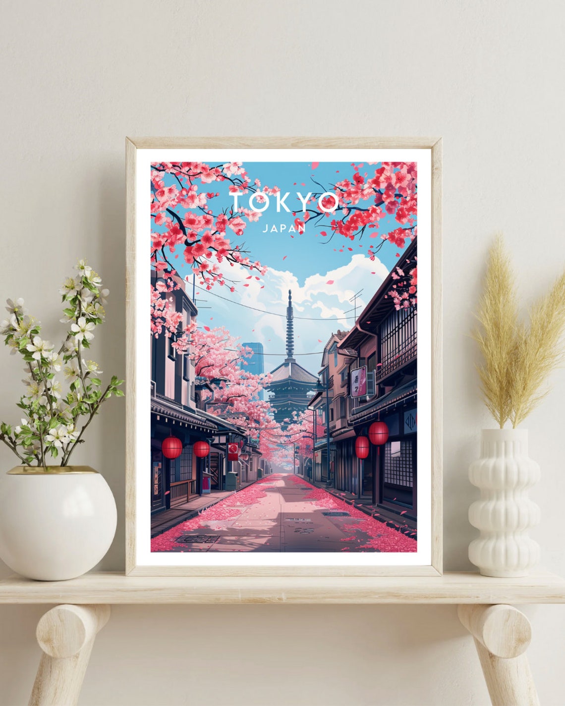 Tokyo Travel Print Japan Tokyo Poster Japan Poster Travel Wall Art Japan Print Tokyo Tokyo Japanese Poster Blossom Trees Japan - Image 4