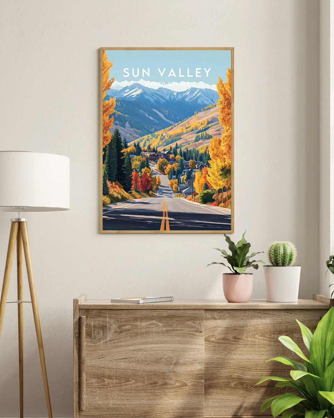 Sun Valley Travel Print United States Sun Valley Poster America Poster Travel Wall Art America Print Sun Valley Art Usa California - Image 3