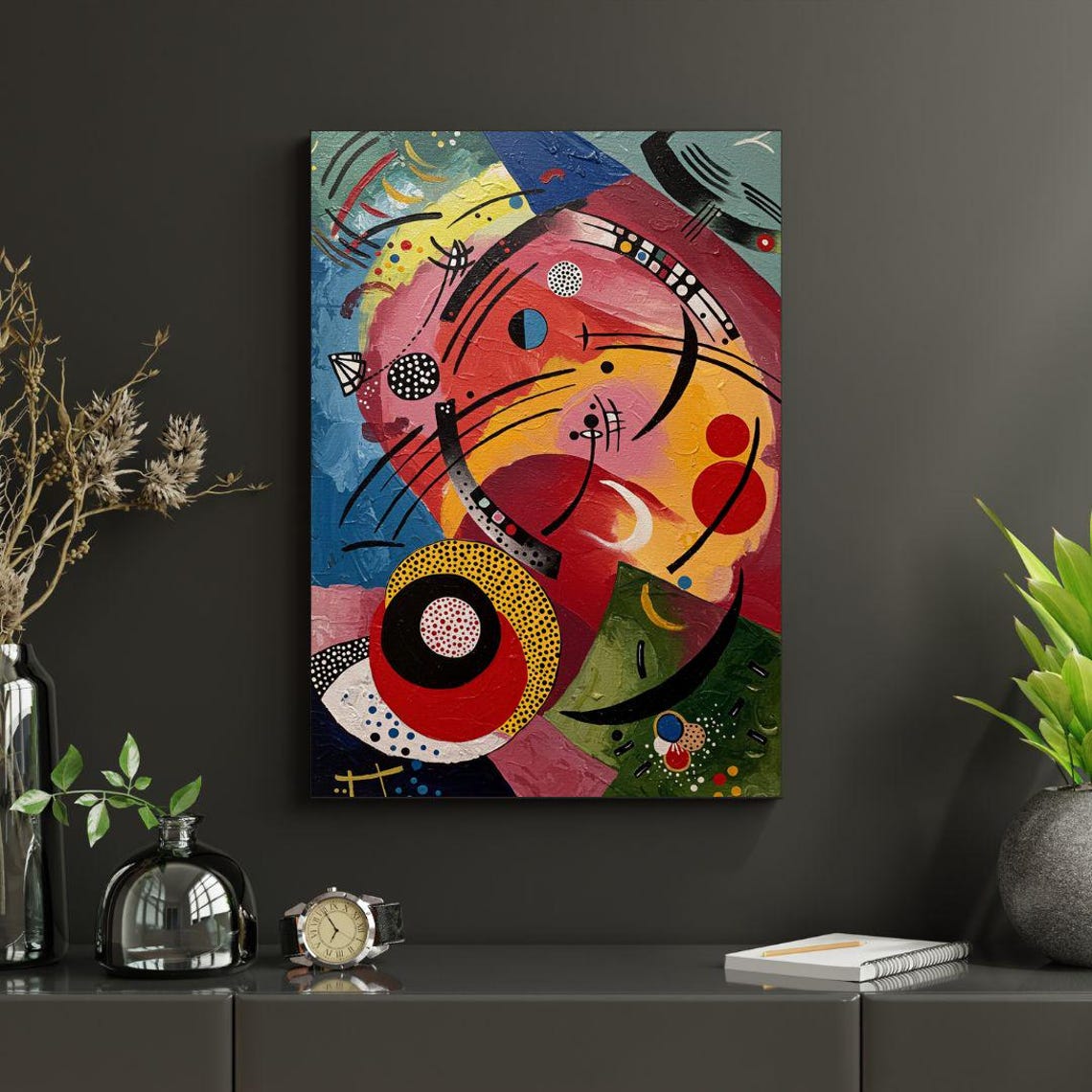 Bold Abstract Circles Arcs And Curves Colorful Modern Poster - Image 2