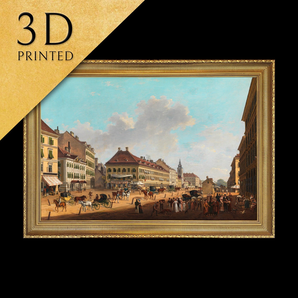 Scheyerer Die Jagerzeile Old Vienna Street Historic Scene Poster
